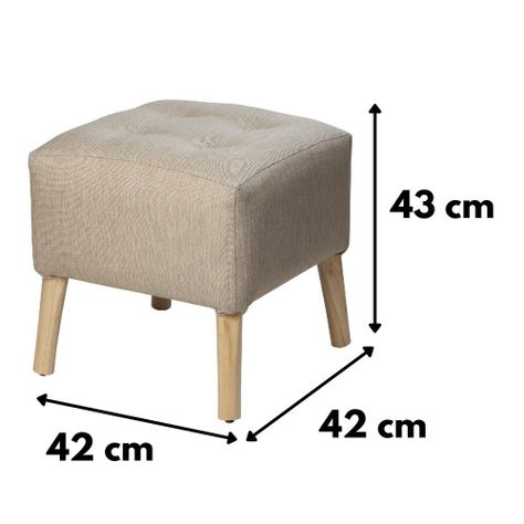 Pouf Alemania Natural Delta 42x42x43 cm Máxima Design-2
