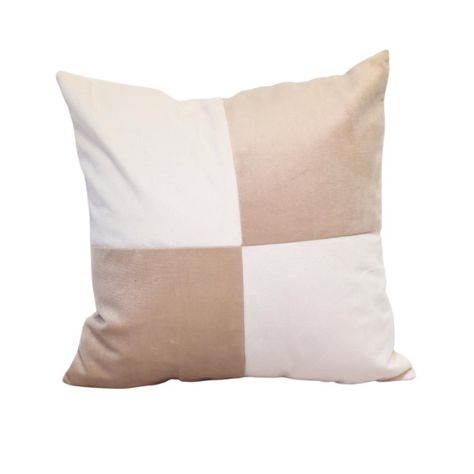 Cojín Gabriela Beige Blanco Felpa 50x50 cm-0