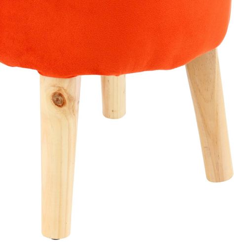 Pouf Bird Naranjo Felpa 35x35x45 cm Máxima Design-3