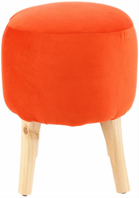 Pouf Bird Naranjo Felpa 35x35x45 cm Máxima Design-0