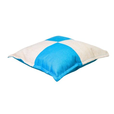 Cojín Gabriela Blanco Turquesa Omega 50x50 cm-1