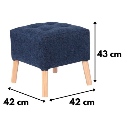 Pouf Alemania Azul Omega 42x42x43 cm Máxima Design-2
