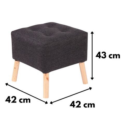 Pouf Alemania Grafito Omega 42x42x43 cm Máxima Design-3