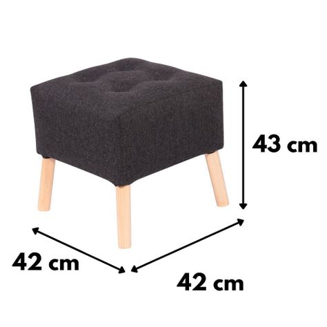 Pouf Alemania Gris Negro Omega 42x42x43 cm Máxima Design-4
