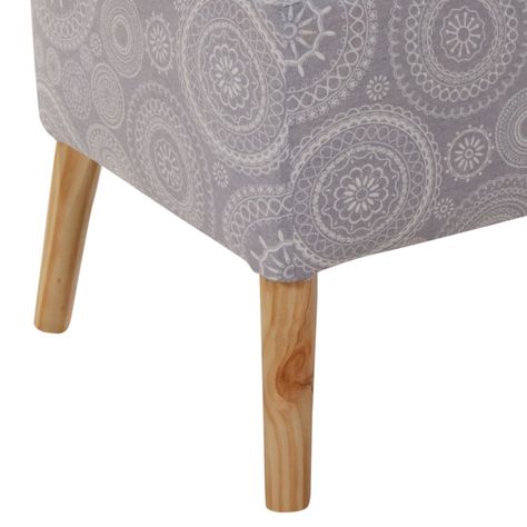 Pouf  Petrum Mándala Gris Estampado 62x42x42 cm Máxima Design-5