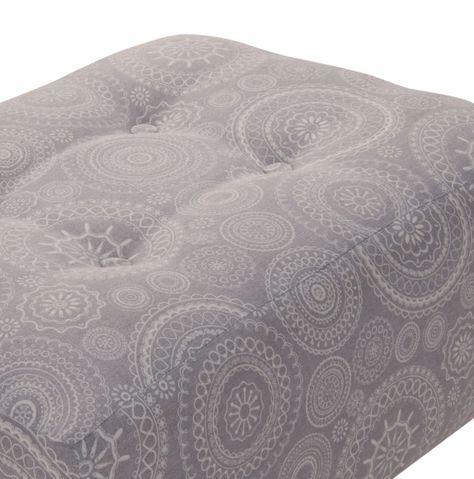 Pouf  Petrum Mándala Gris Estampado 62x42x42 cm Máxima Design-3