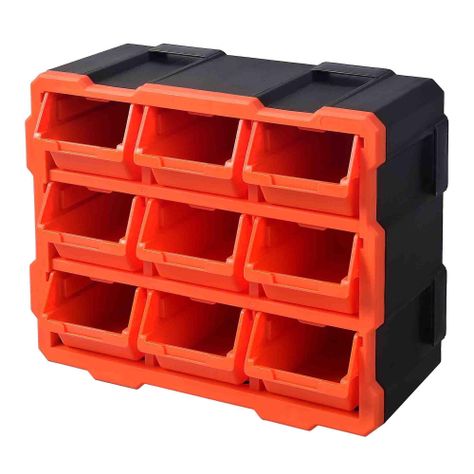 Organizador Plastico Con 9 Bins Tactix 320676-0