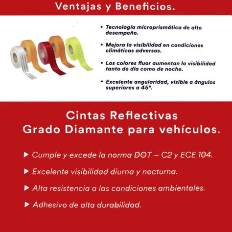 Caja Cinta Reflectante Rojo/blanco 45.7 Mts 3m-4