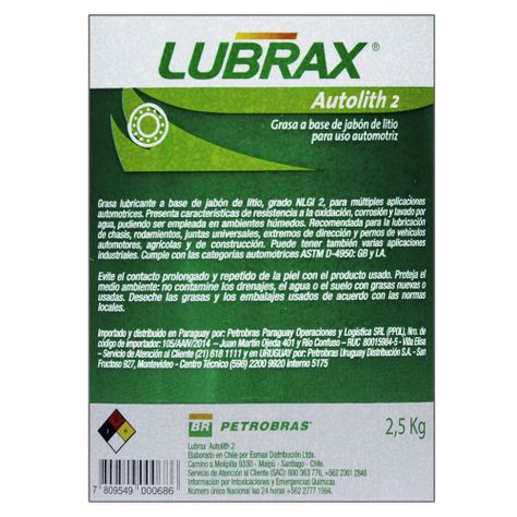 Grasa Lubricante Lubrax Autolith 2 2,5 Kg-3