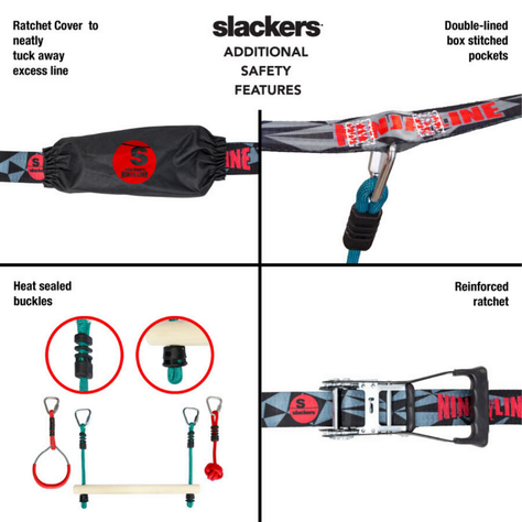 Set de Juego Obstáculos Ninjaline 11 m Slackers Intro Kit 36 Ft-8