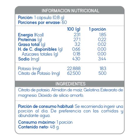 CITRATO DE POTASIO - 60 CÁPSULAS-1
