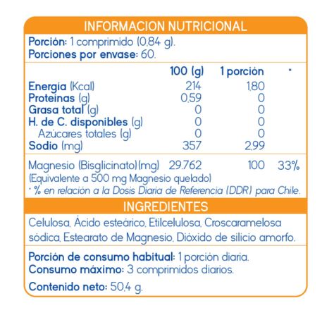 MAGNESIO QUELADO 60 COMPRIMIDOS - SUPLALIM-1
