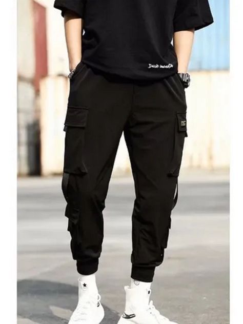 Pantalón Multibolsillos Cargo Estilo Hip Hop Para Hombre-1