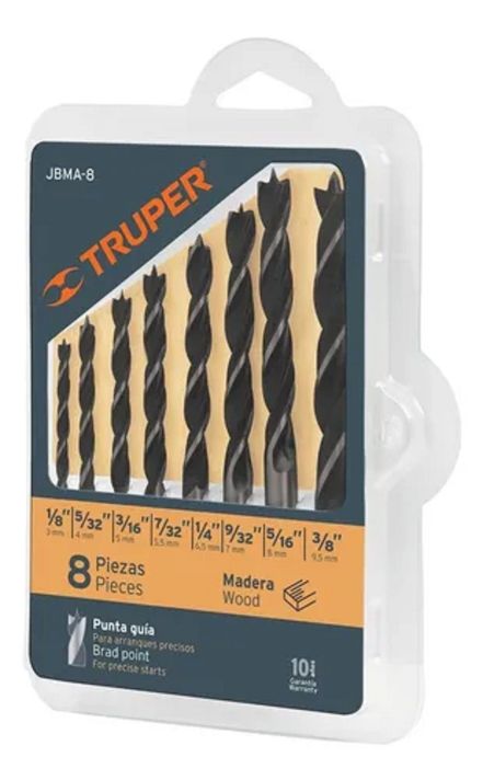 Juego De Brocas Para Madera, 8 Piezas Truper-0