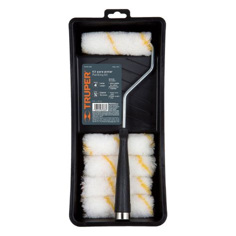 Kit De Rodillo Para Pintar, 4 (maneral, Charola Y Felpa)-0