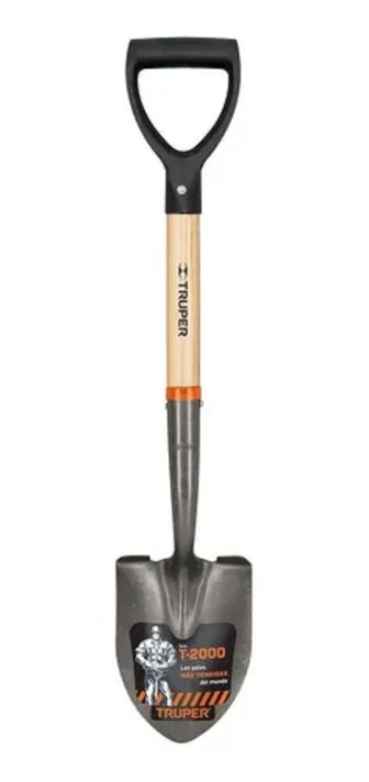 Pala Cajuelera Redonda Truper Con Mango Madera Acero Al Carb-0