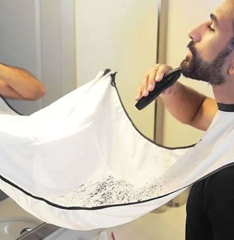 Capa Delantal Para Corte De Barba Afeitado Afeitar Blanco-3