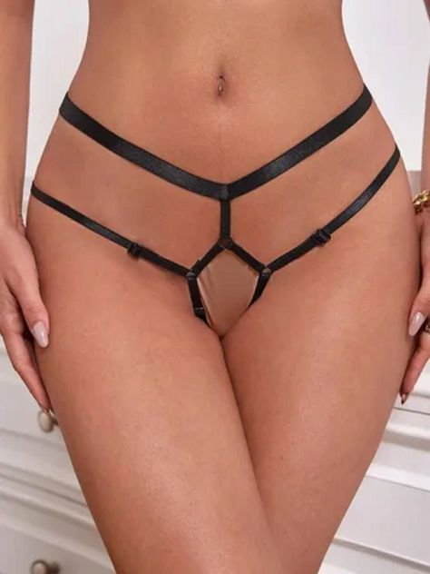 Colaless Lencería Erotica Sexyhilo Tanga Entrepierna Abierta-2