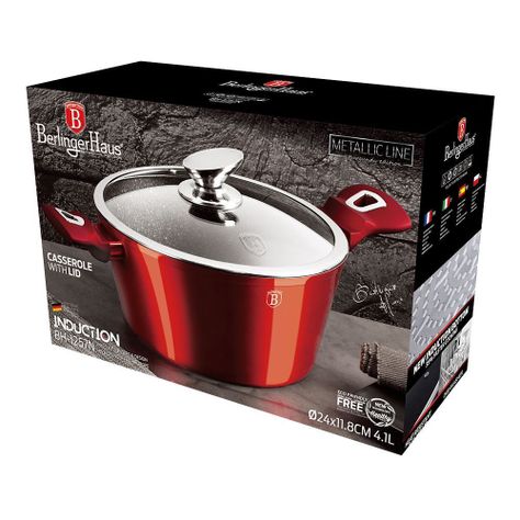 Olla Caserola 24 cm 4,1 Litros revestimiento en marmol-2