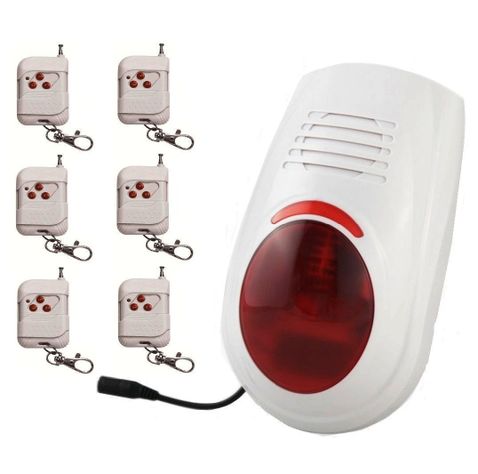 Alarma Comunitaria 120 Db Luz Roja + Bateria + 6 Controles-0