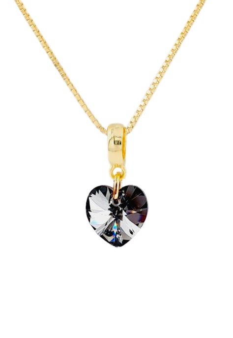 Collar Romance Gold Cristales Genuinos Silver Night.-0