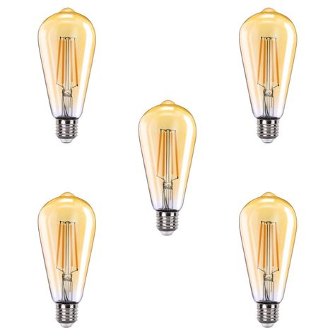 Pack 5 Ampolletas LED E-27 Filamento 8W ST64 SEC-0