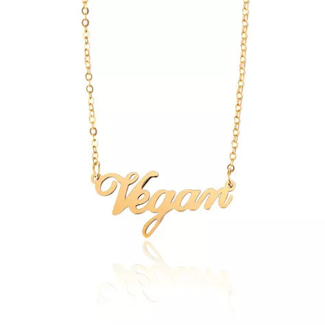 Collar Vegan Palabra Collar Acero Inoxidable Veganos tendencia-0