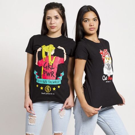 PACK 2 POLERAS MC NEGRA ESTAMPADA SAILOR Y GATITA-3
