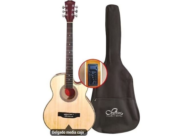 Guitarra Electroacustica Sevillana 40 Pulgadas Slim Con Funda-1
