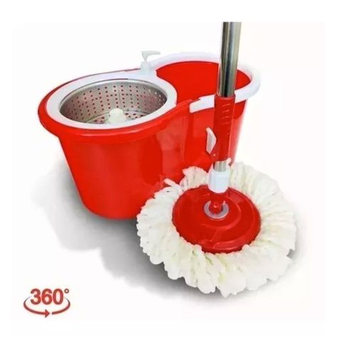 Mopa Trapeador Giratoria 360° Balde Canasto Y Dos -2