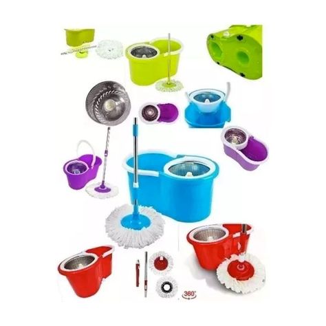 Mopa Trapeador Giratoria 360° Balde Canasto Y Dos -6