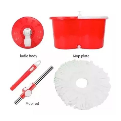 Mopa Trapeador Giratoria 360° Balde Canasto Y Dos -7