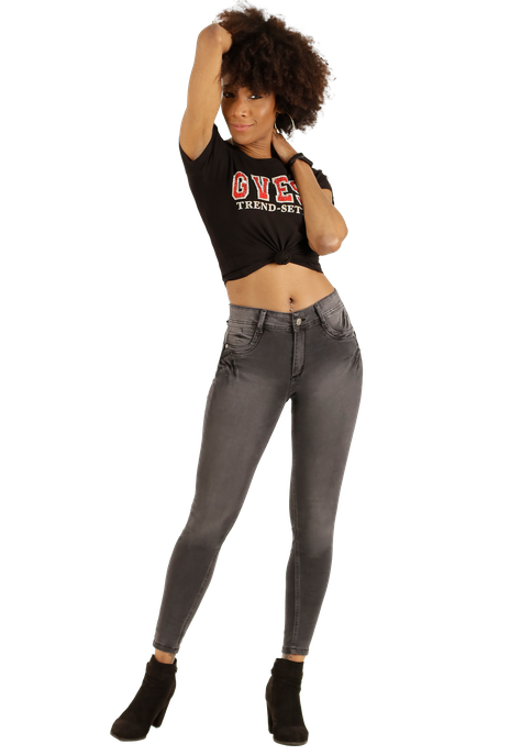 Jeans Bonita Barcelona Gris Mujer -0