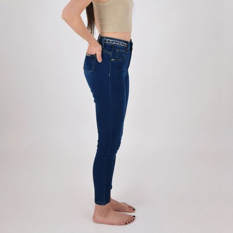 Jeans De Mujer Skinny Con Aplicaciones-1