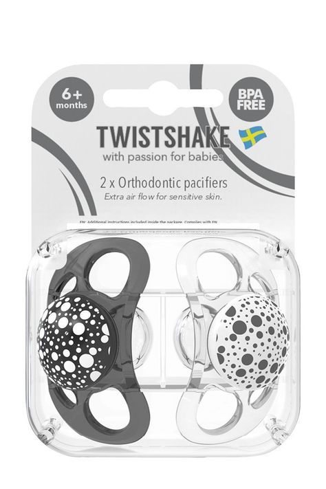 Chupetes Twistshake 6+m 2 uns Gris Blanco-2