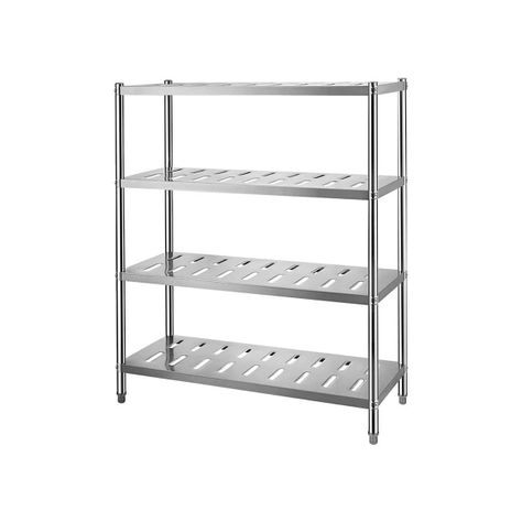 Estante 4 band perforadas Acero Inox 120x50x150-0