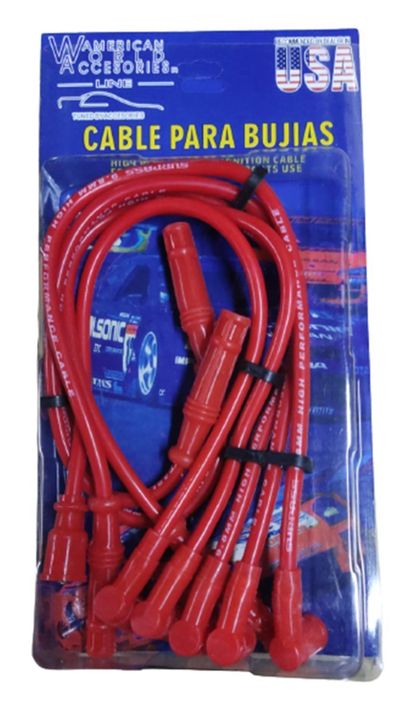 CABLES BUJÍA DE ALTA 9.8MM ROJO COMPETICIÓN UNIVERSAL AUTO-1
