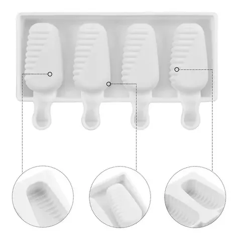 Moldes De Silicona Para Helados Molde Paletas Helado Mini420 BLA-146420-4