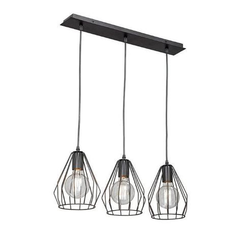 Lampara colgante Jochen metal negro 3 luces-0