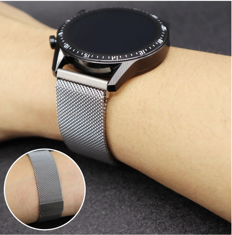 Correa Metálica Para Samsung Huawei Amazfit Xiaomi 20mm / Negro -1
