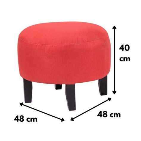 Pouf Jack Rojo 48x48x40 cm Máxima Design-2