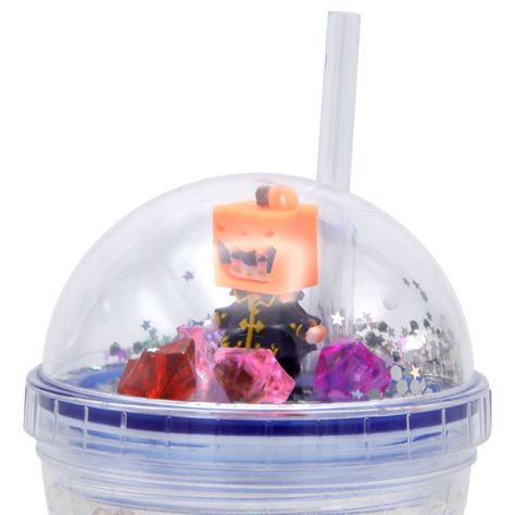 Vaso Transparente  Robot Pelo Naranjo Diseño Robot Glitter y Diamantes-2