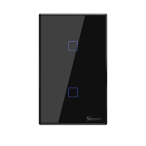 Interruptor Smart 2 Canales Negro WiFi + RF T3US2C Sonoff-0