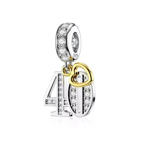 Charm Celebración 40 Años en Plata Fina 925 SILVER HEART-0