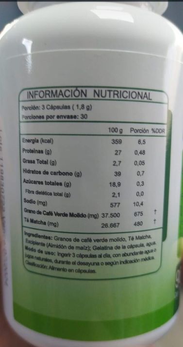 Cafe Verde Pluss + Te Matcha. (Quema grasa) - FNL  - 90 Capsulas -1