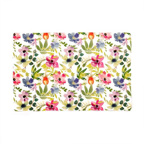 Set x 6 individuales anti manchas rectangulares flores Paper Home-0