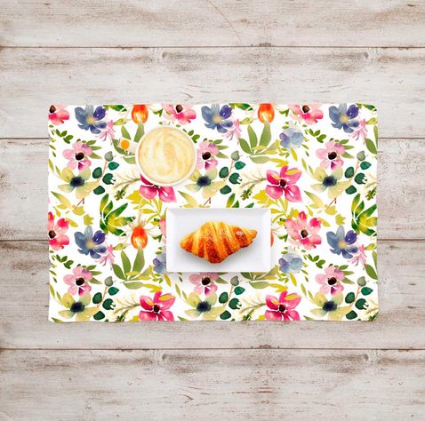 Set x 6 individuales anti manchas rectangulares flores Paper Home-3