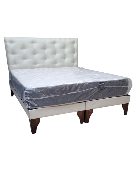 Cama Europea 2plazas Crudo Lino Rimar-1