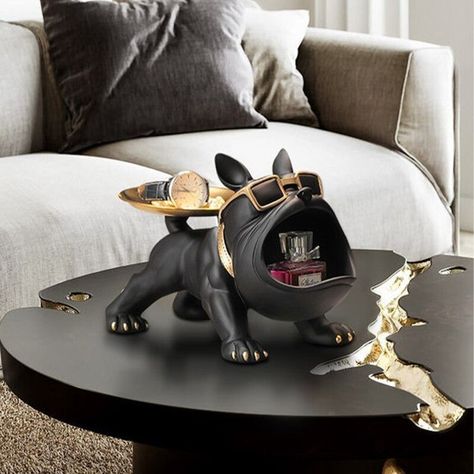 Decoración Portallaves de Bull Dog Frances con Bandeja-4