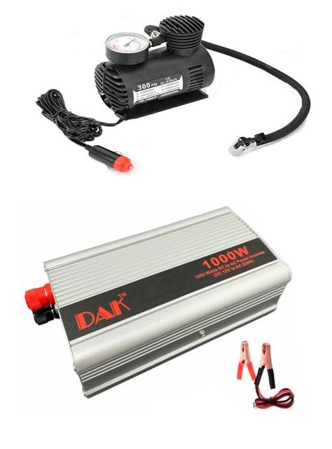 inversor voltaje auto + compresor de aire -0